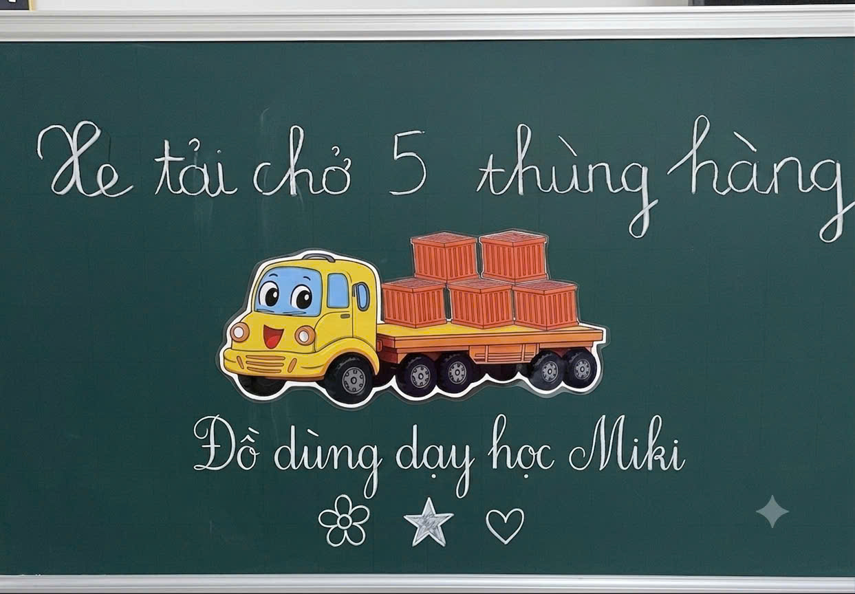 Xe Tải Chở Thùng Hàng Ép Plastic mẫu mới | 1 Xe + 6 Thùng | Đồ Dùng Dạy Học MIKI