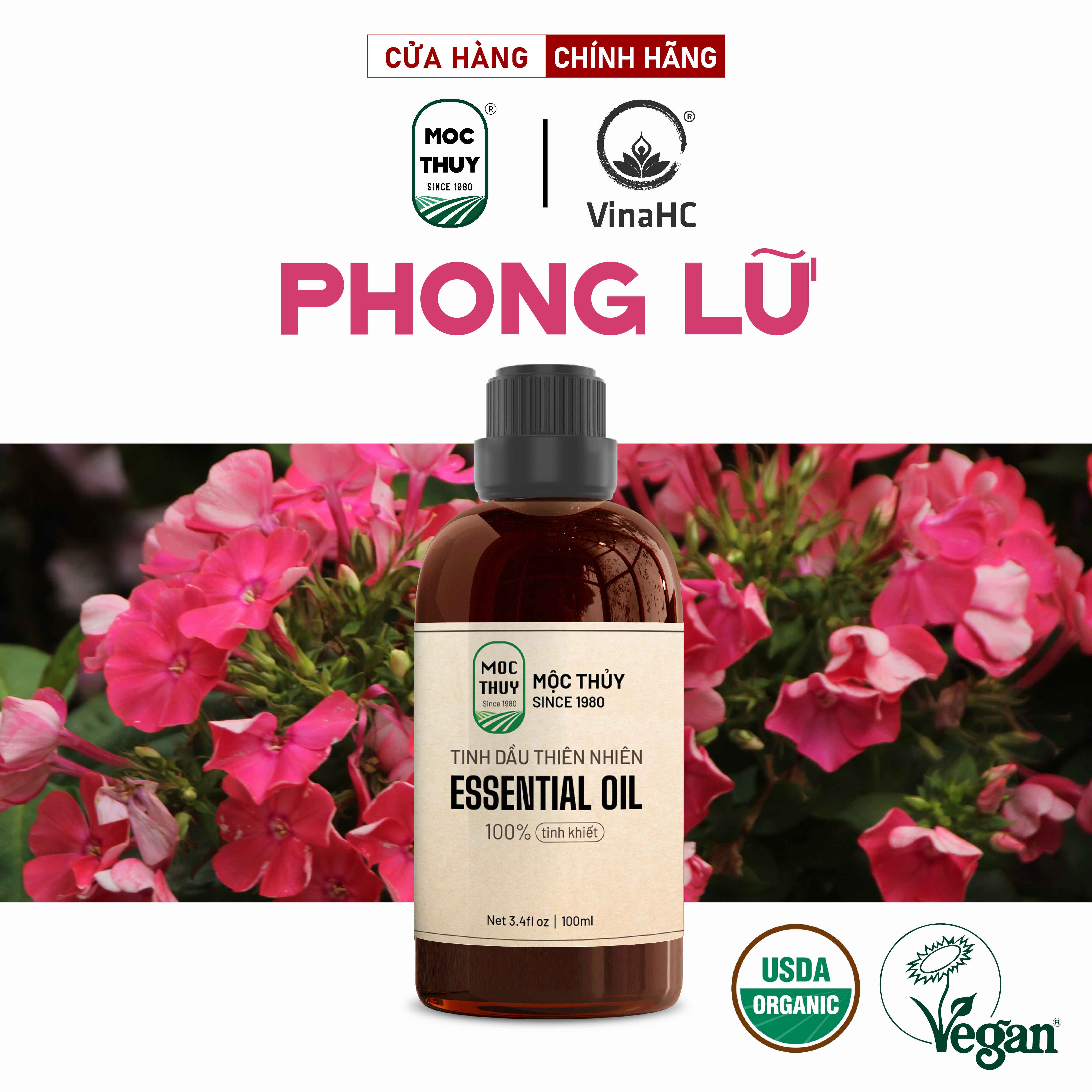 Tinh dầu Phong Lữ nguyên chất hữu cơ MỘC THỦY khử mùi làm thơm phòng thư giãn 100ml, 500ml - Đạt chuẩn chất lượng kiểm định