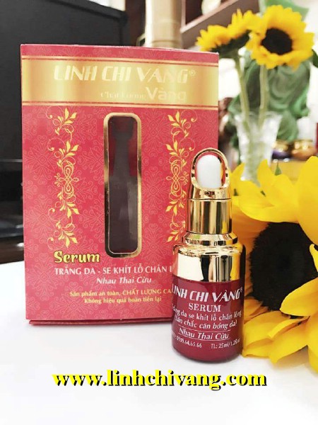 [HCM]SERUM TRẮNG DA SE KHÍT LỖ CHÂN LÔNG NHAU THAI CỪU LINH CHI VÀNG 25ML