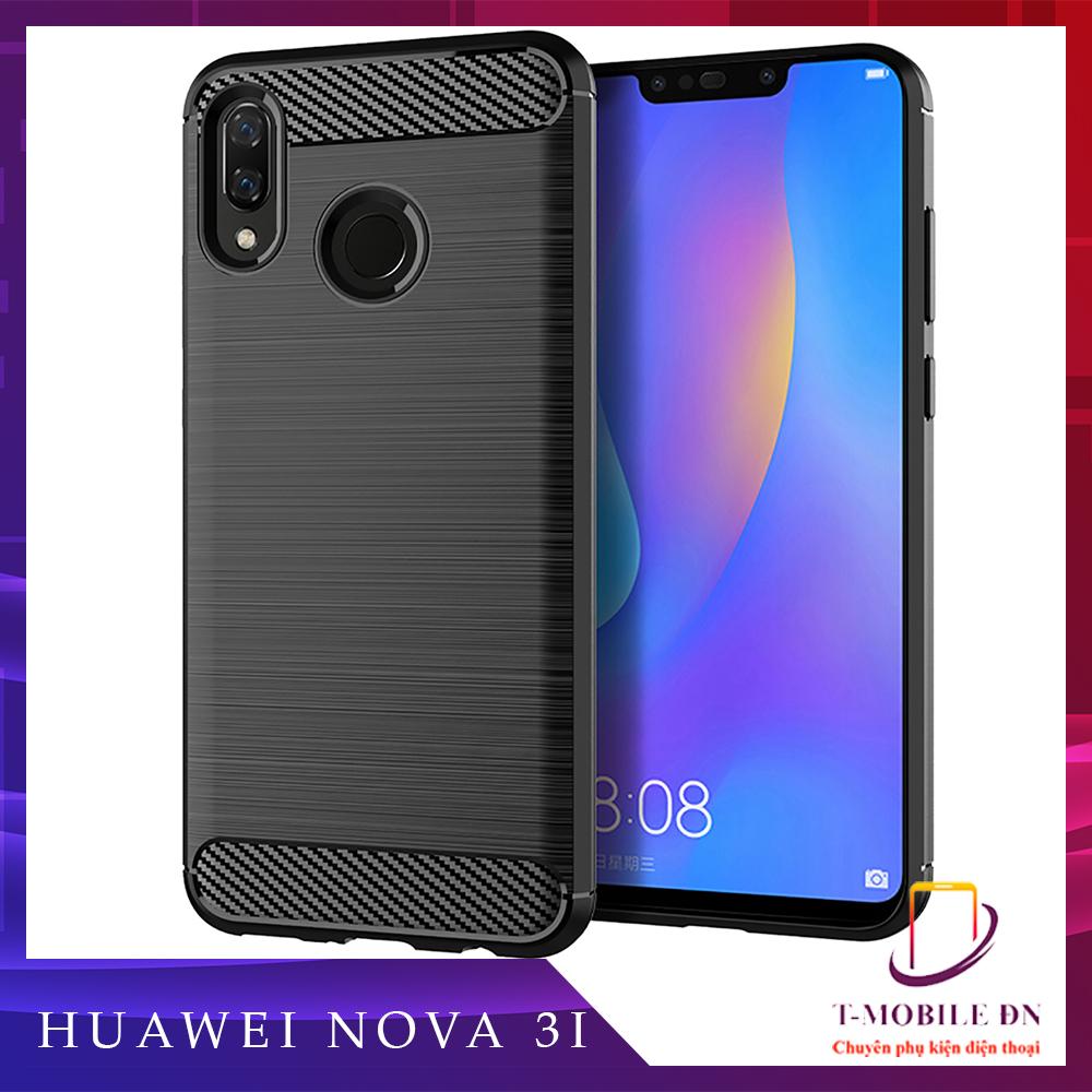 Ốp lưng Huawei Nova 3i ốp silicone mềm Carbone phay xước chống sốc chống vân tay