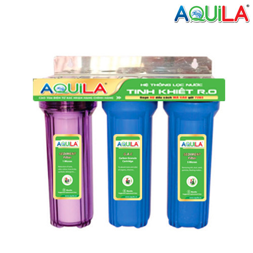 [HCM]Bộ lọc nước sinh hoạt 3 cấp Aquila 30C3  (có phụ kiện kèm theo)