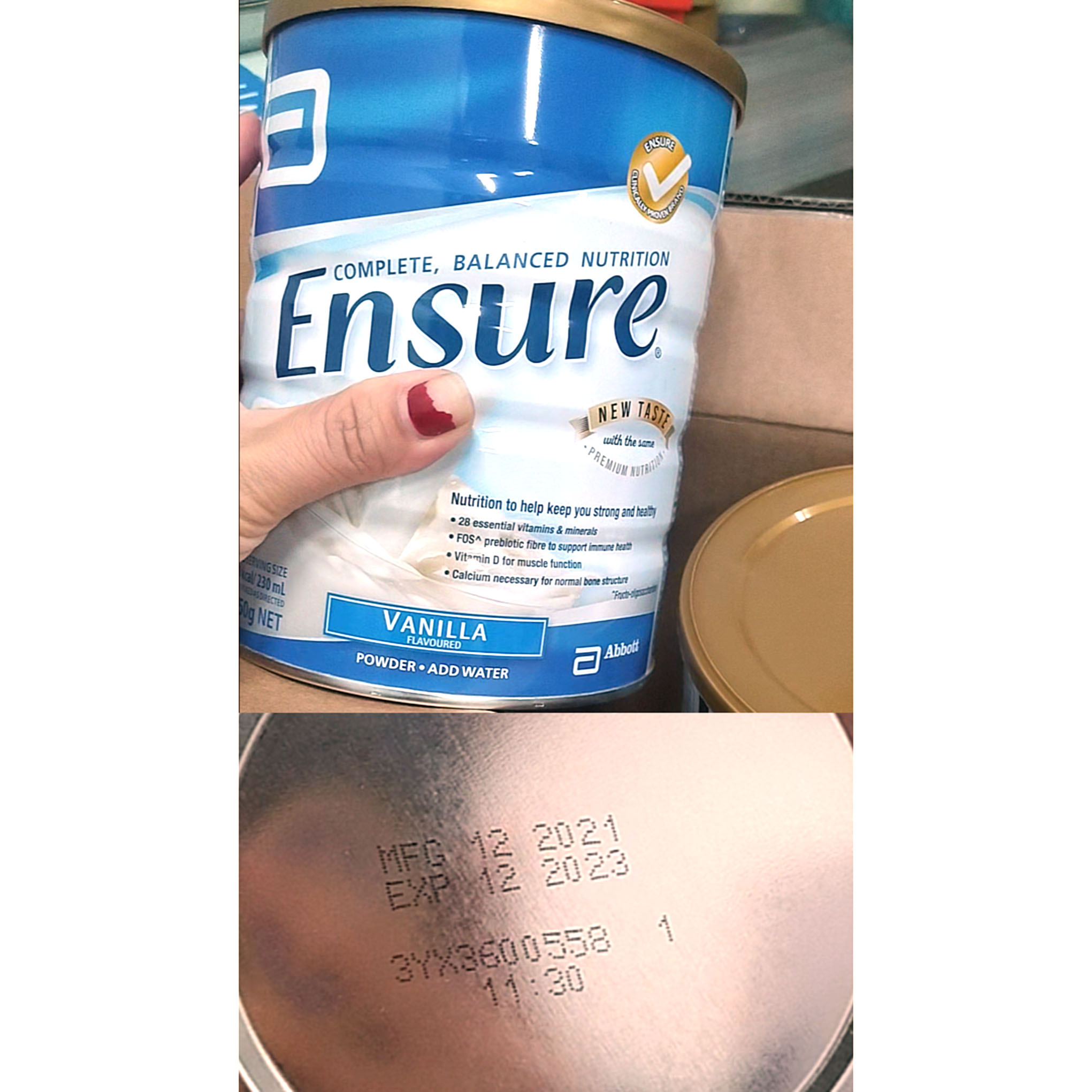 Hcm - sữa ensure úc vị vani hộp 850gr date xa.