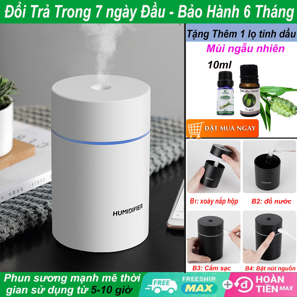 Máy phun sương tạo độ ẩm 300ml usb máy phun sương tạo độ ẩm mini máy tạo độ ẩm phun sương dưỡng ẩm phun sương với đèn đêm đầy màu sắc cho nhà xe ô tô văn phòng