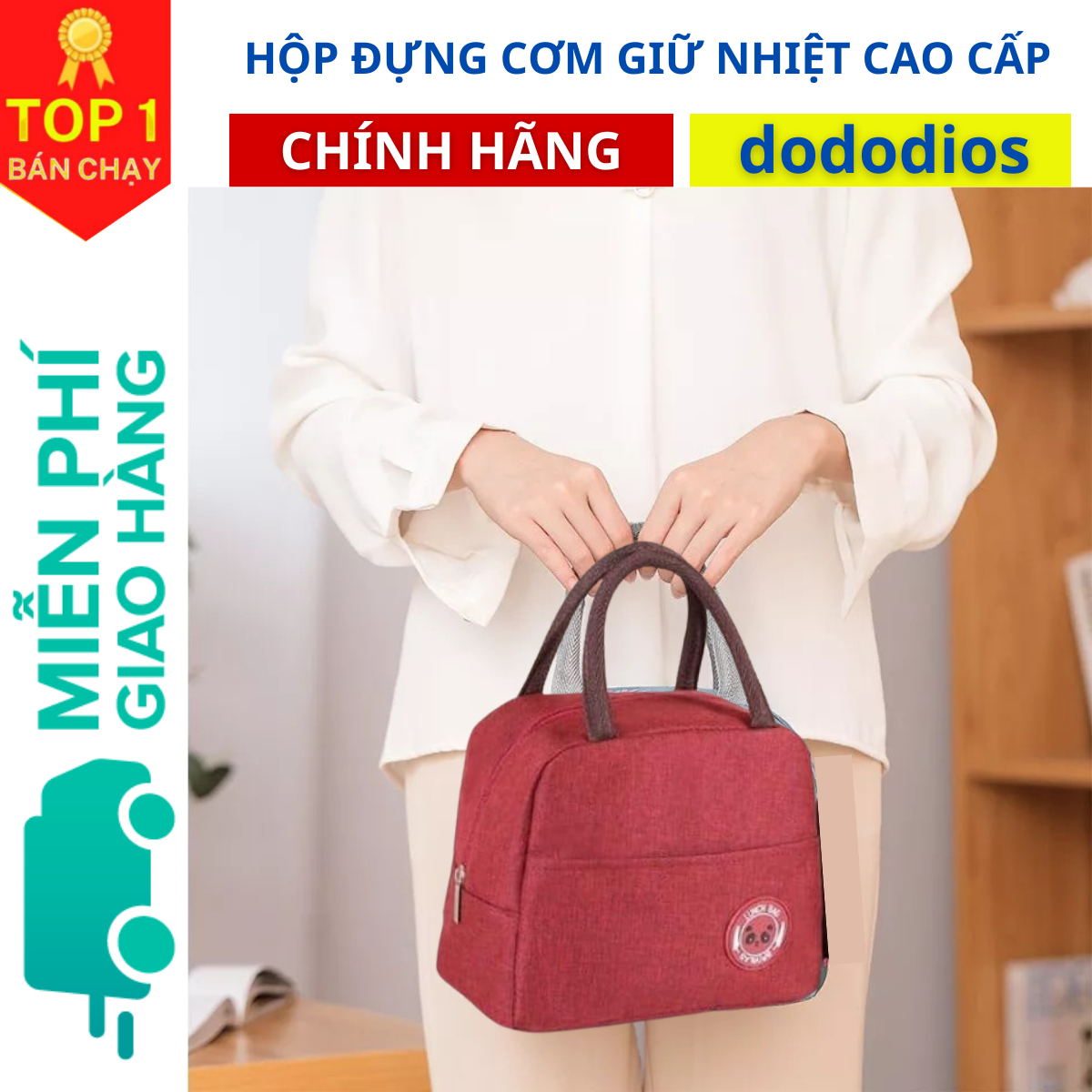 Túi đựng hộp cơm giữ nhiệt văn phòng cỡ lớn chống thấm nước,Túi giữ nhiệt đựng hộp cơm cao cấp