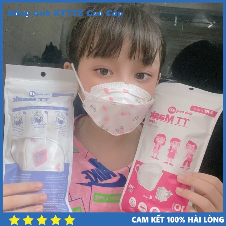 {COMBO} 10 Cái Khẩu Trang Cho Bé 4D KF94 Hoạ Tiết Bé từ (1-10 tuổi)