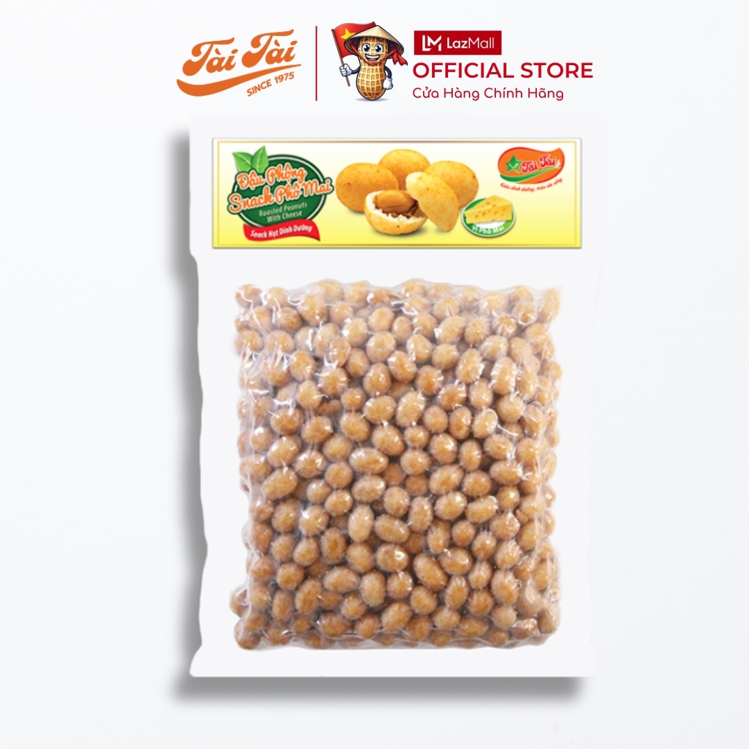 Đậu Phộng Sấy Vị Phô Mai Tài Tài 350g - Snack Ăn Vặt Đậu Phộng Phô Mai Ăn Liền - Gói Hút Chân Không Bảo Quản Tròn Vị