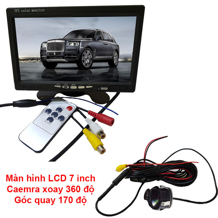 Camera cặp lề, xoay 360 độ, chống nước, màn hình 7inch
