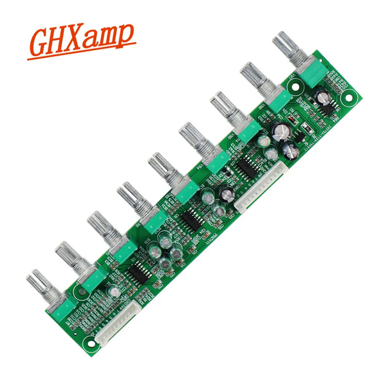 7.1 Preamplifier tone khuếch đại Board DC điện độc lập điều chỉnh âm lượng điều chỉnh tần số bass tự động tắt tiếng