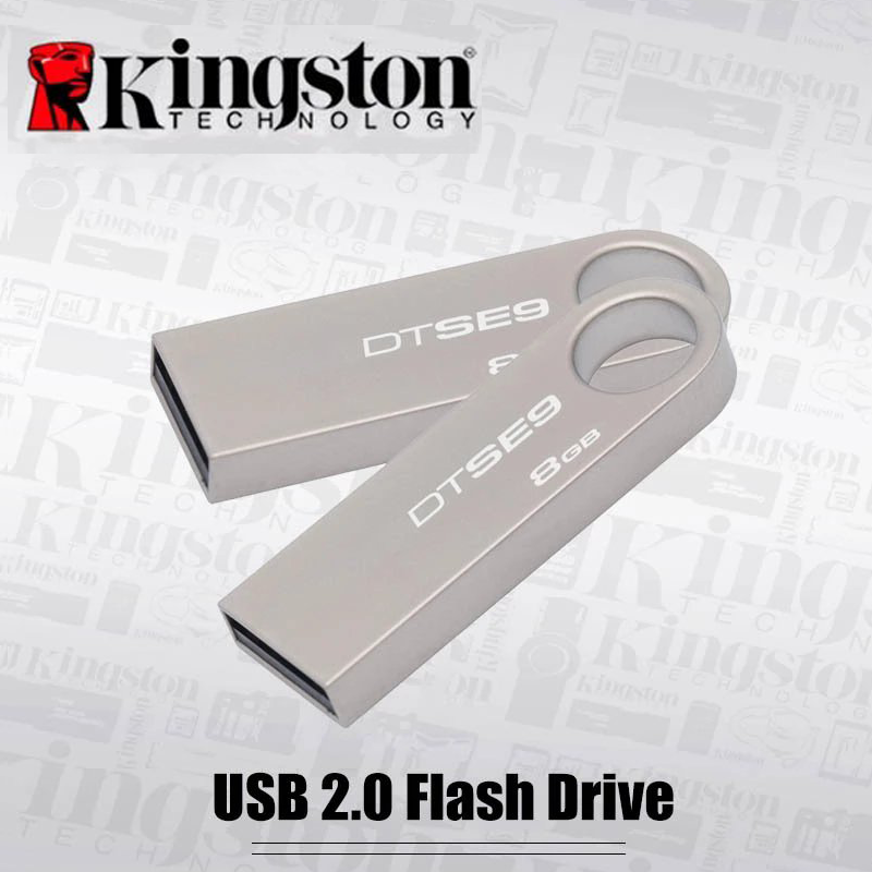 Kingston usb flash drive pendrives 8gb 16gb 32gb 64gb 128gb usb 2.0 pen drives metal material dtse9 flash usb stick