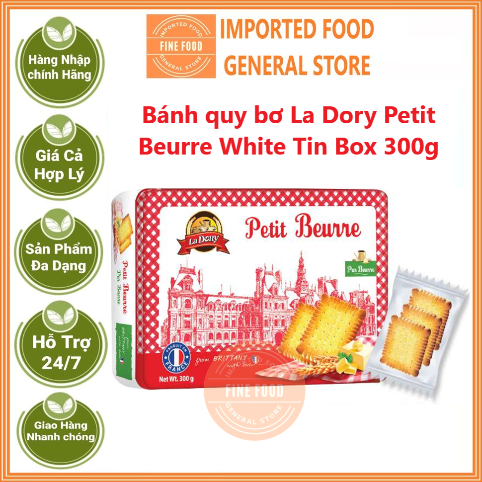 Bánh quy bơ La Dory Petit Beurre White Tin Box 300g