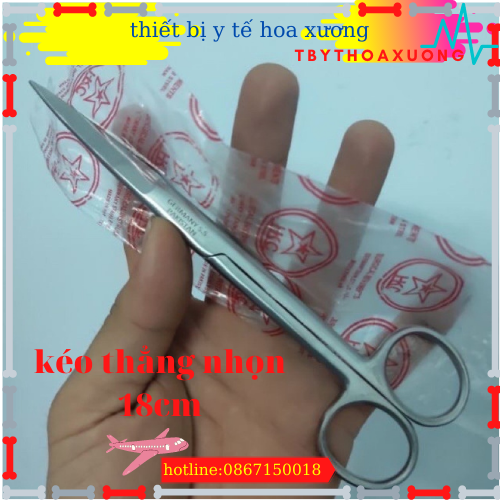 [FREESHIP]KÉO THẲNG NHỌN 18 CM CẮT BÔNG BĂNG CHỈ Y TẾ