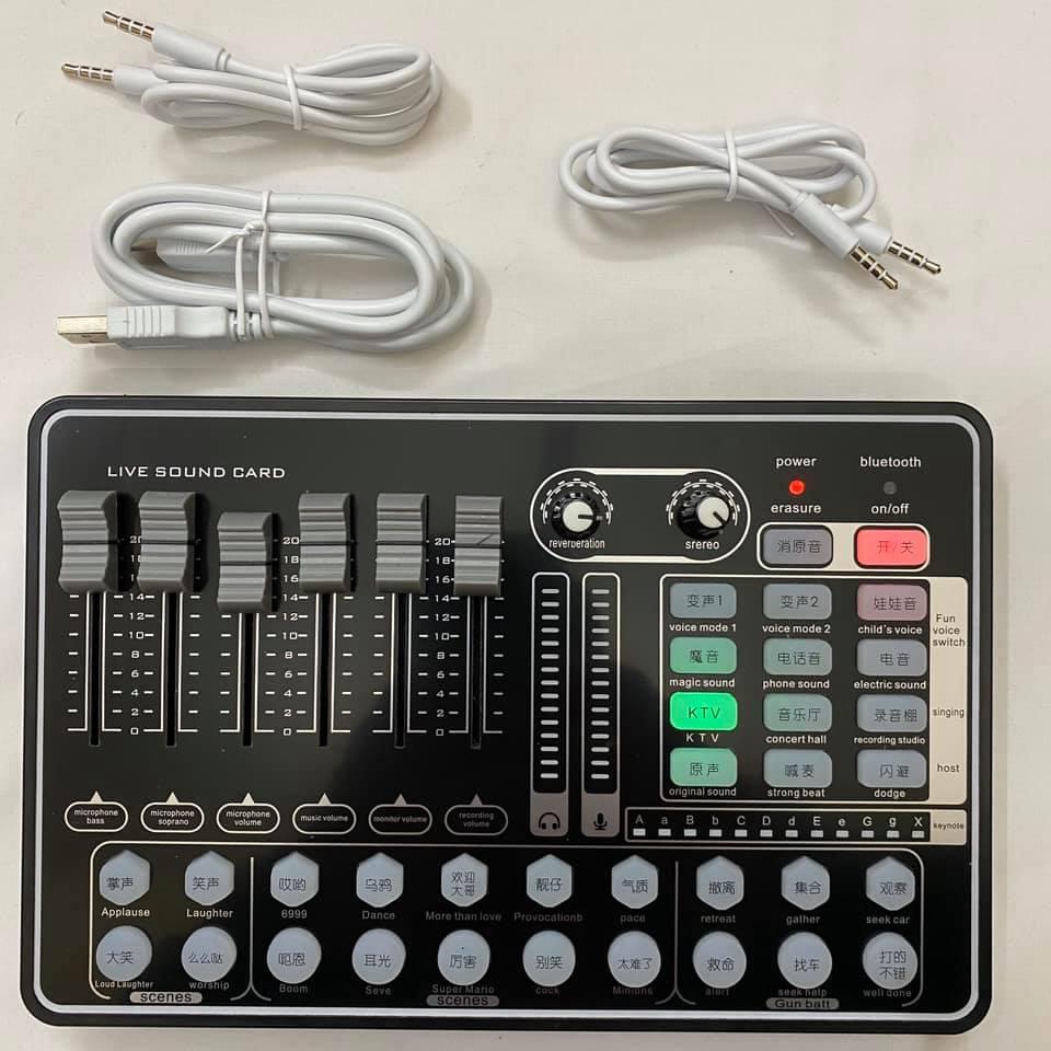 [HCM][Phiên bản 2021] Soundcard H9 Bluetooth-Phiên bản mới chuyên thu âm livestream chuyên nghiệp-SOUND CARD H9- BLUETOOTH THẾ HỆ MỚI NHẤT- 21 HIỆU ỨNG -có Auto Tone Dành Cho Micro Thu Âm Sản Phẩm Được Bảo Hành 12T