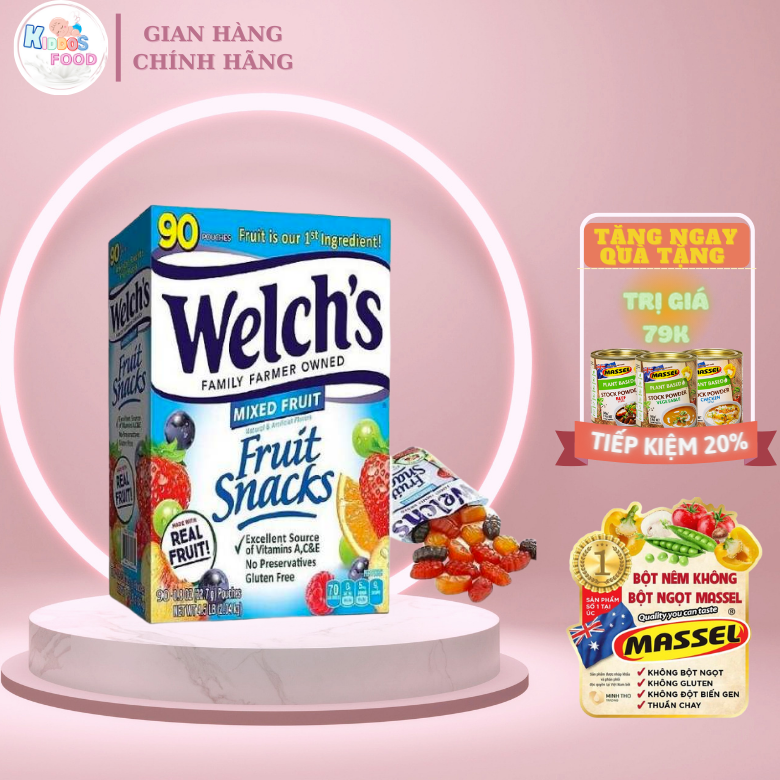 Kẹo dẻo trái cây hỗn hợp - Welch s Mixed Fruit Snack 2 KG - 90 gói