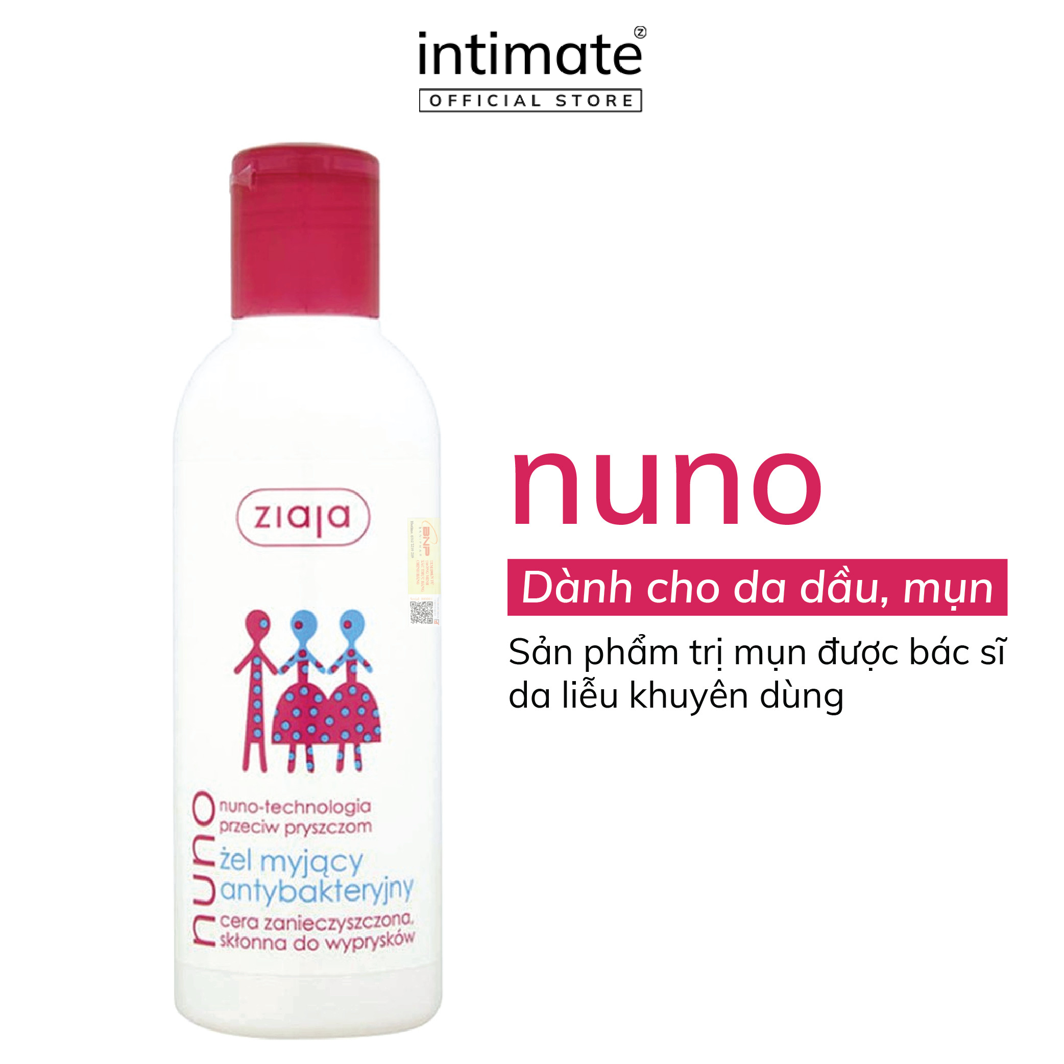  Sữa Rửa Mặt Dưỡng Ẩm Dành Cho Da Dầu Ziaja Nuno ZIAJA BANIPHAR Giúp Ngăn Ngừa Hình Thành Vết Mụn Làm Mềm Mịn Da 200ml 