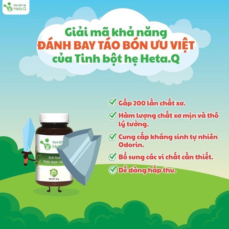 Tinh bột hẹ heta.q bé hết bón, ăn ngon, tiêu hóa tốt