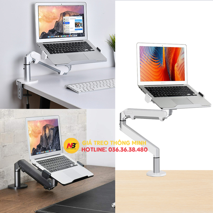 Tay giá treo đỡ laptop - máy tính xách tay 12 - 17 inch / màn hình máy tính 17 - 32 inch / hợp kim nhôm oz 1s