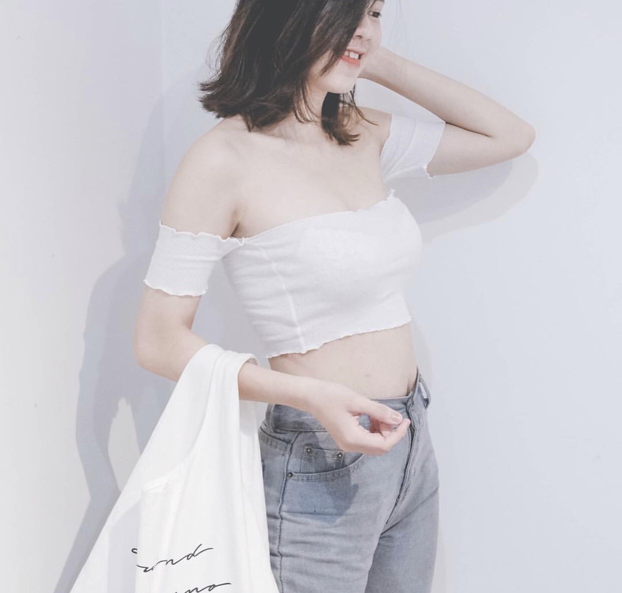 Hot hít áo kiểu màu rêu hở vai sexy cực cool