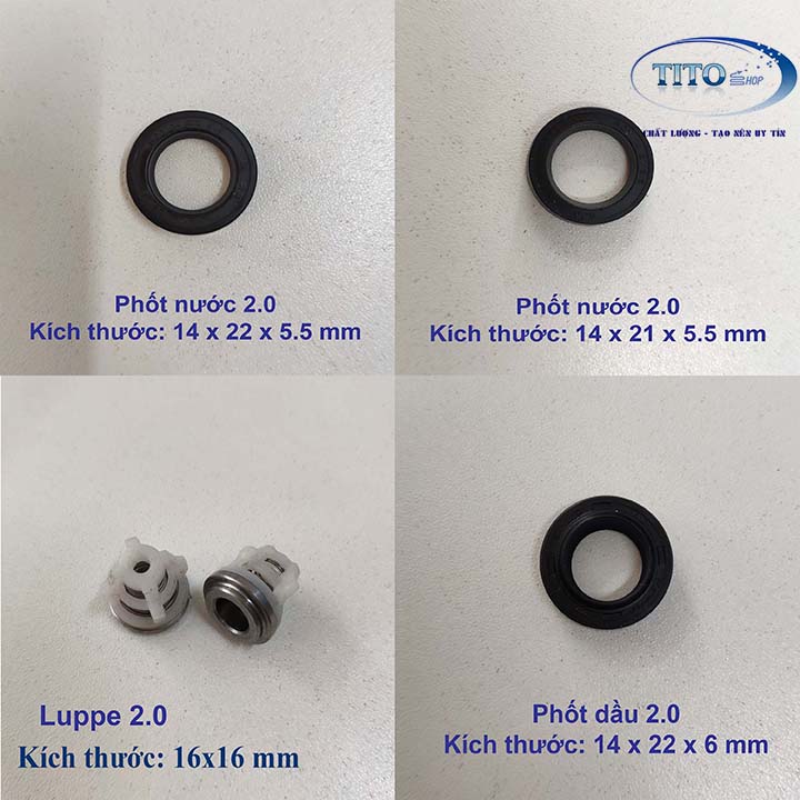 Bộ 03 cái phốt - luppe cho máy rửa xe cao áp 1 pha 2kW