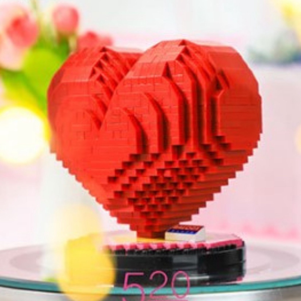 Lego Trái tim có đế biểu trưng cho Tình yêu thích hợp trưng bày & làm quà tặng