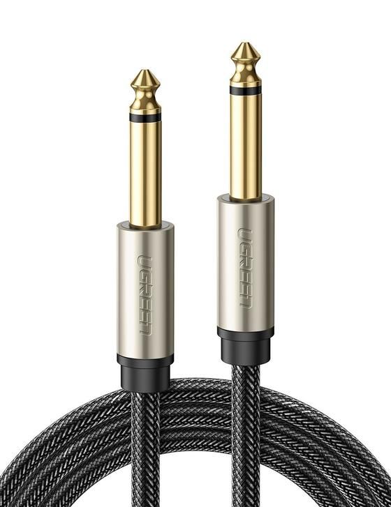 Ugreen 10638 2m màu xám cáp 6.5mm ts âm thanh pro audio đầu mạ vàng 24k av128 10638