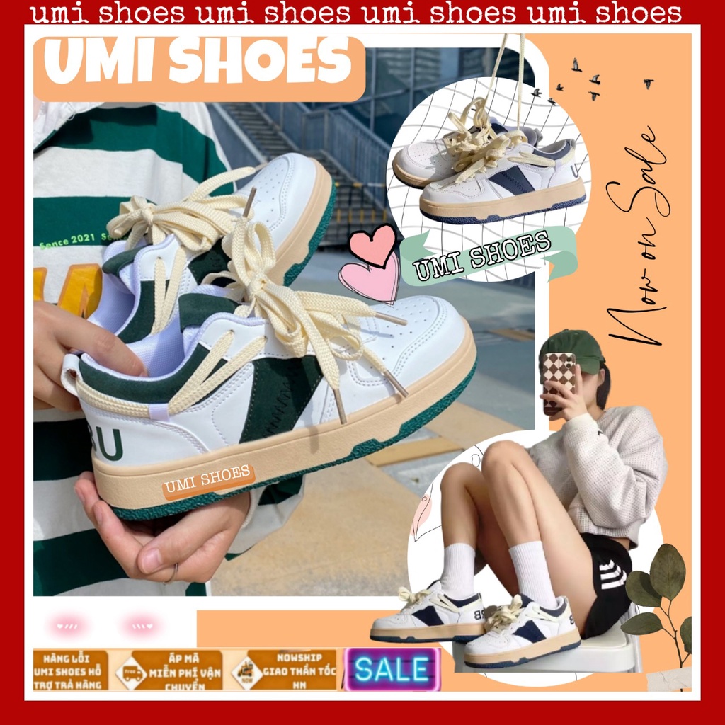 HOT Giày thể thao nữ đế bằng mã BBAU da vải canvas mềm bata mới hot phong cách retro ulzzang đẹp cá tính thời trang