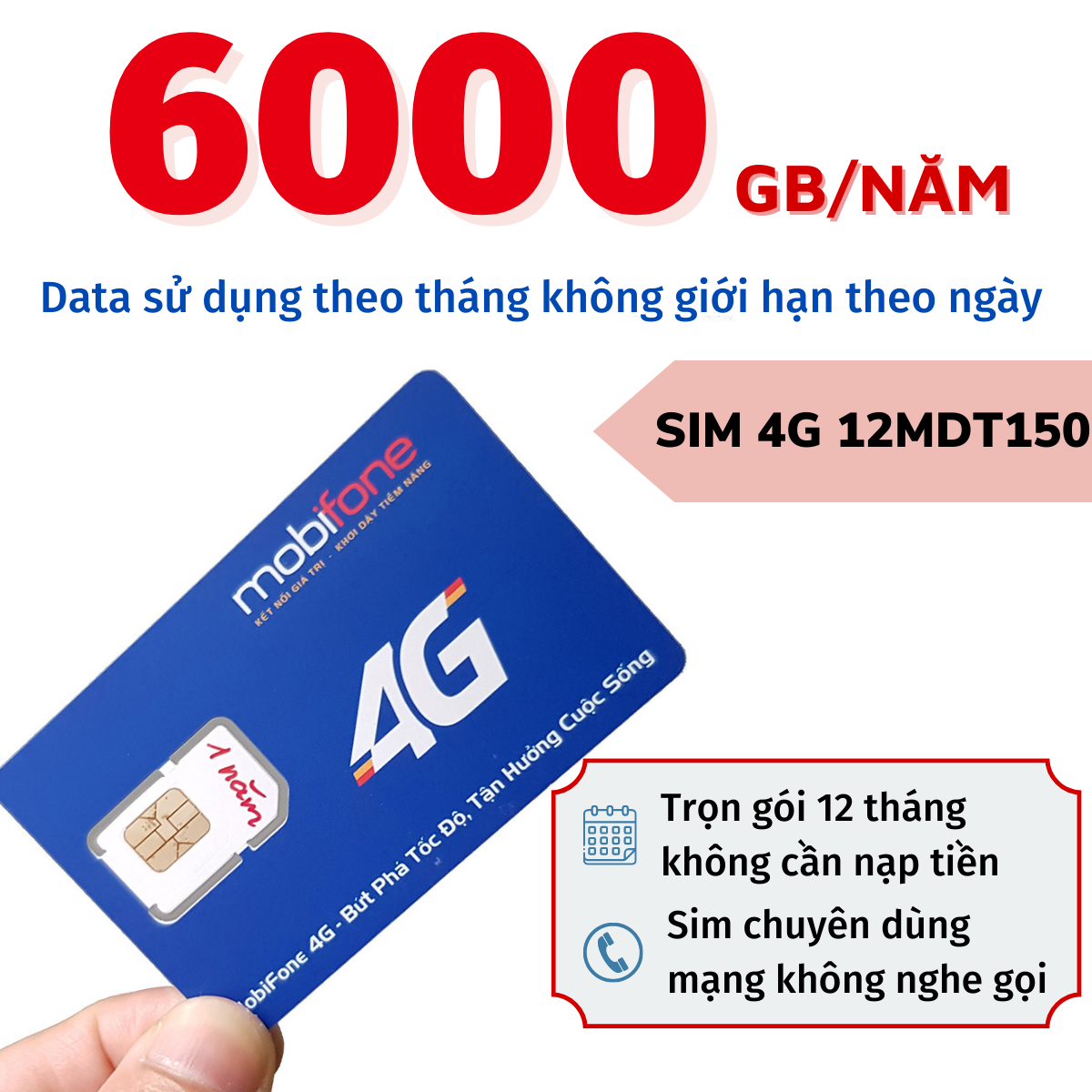 Sim 4g mobi trọn gói 1 năm - sim 4g data tốc độ cao xài cả năm không cần nạp tiền | mdt250a , mdt255 , 12mdt50 , 6mdt150 , 12mdt150 . freeship - chưa kích hoạt.