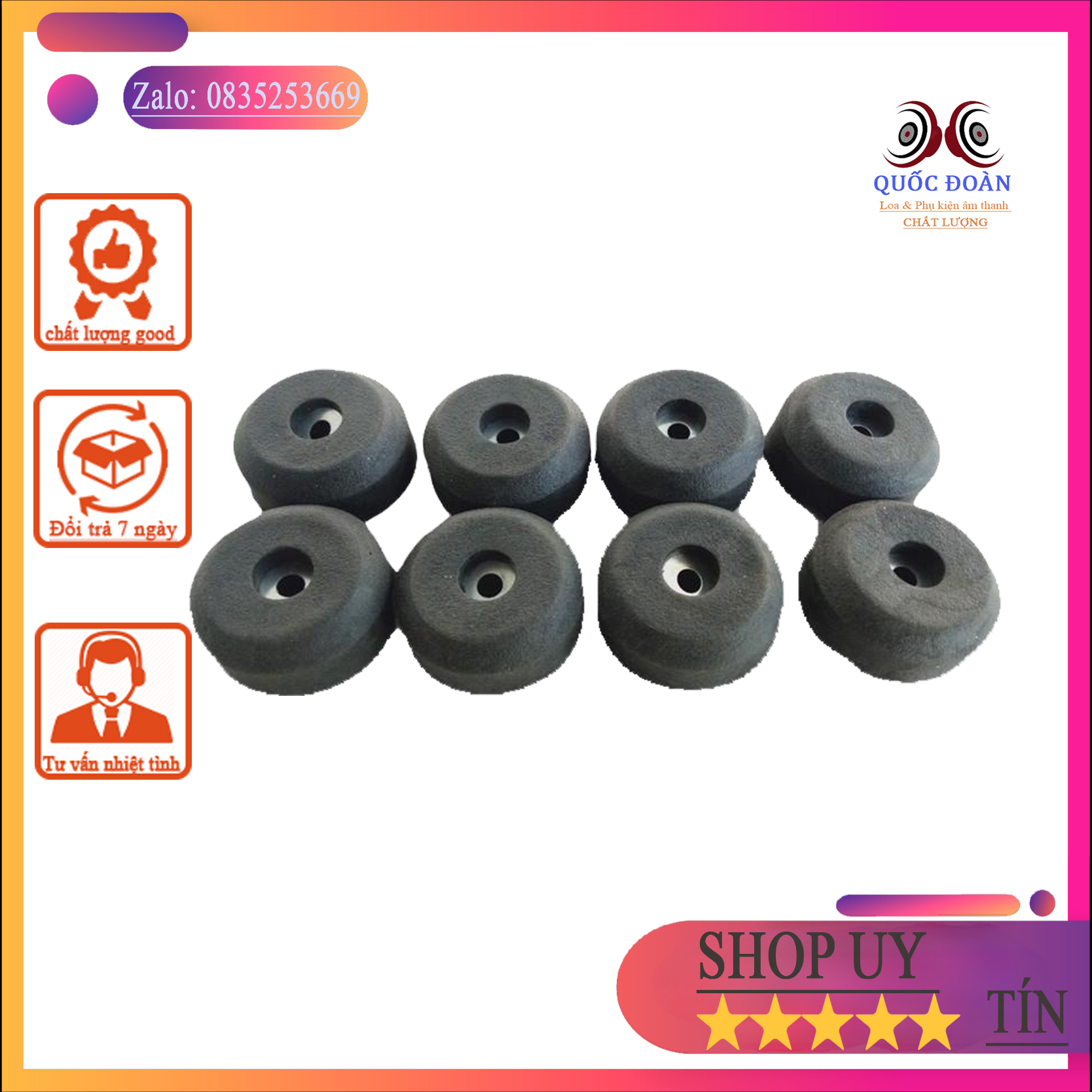 Chân đế cao su gắn thùng loa loại xịn dày 1.2cm rộng 4 cm