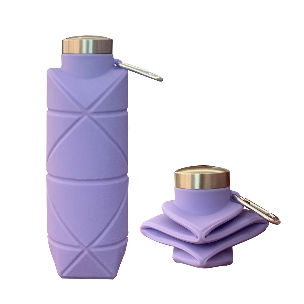 Bình Nước Gym Gấp Gọn Silicon 700ml Cao Cấp Cầm Tay Thông Minh Dễ Mang Đi Du Lịch Dã Ngoại - 4