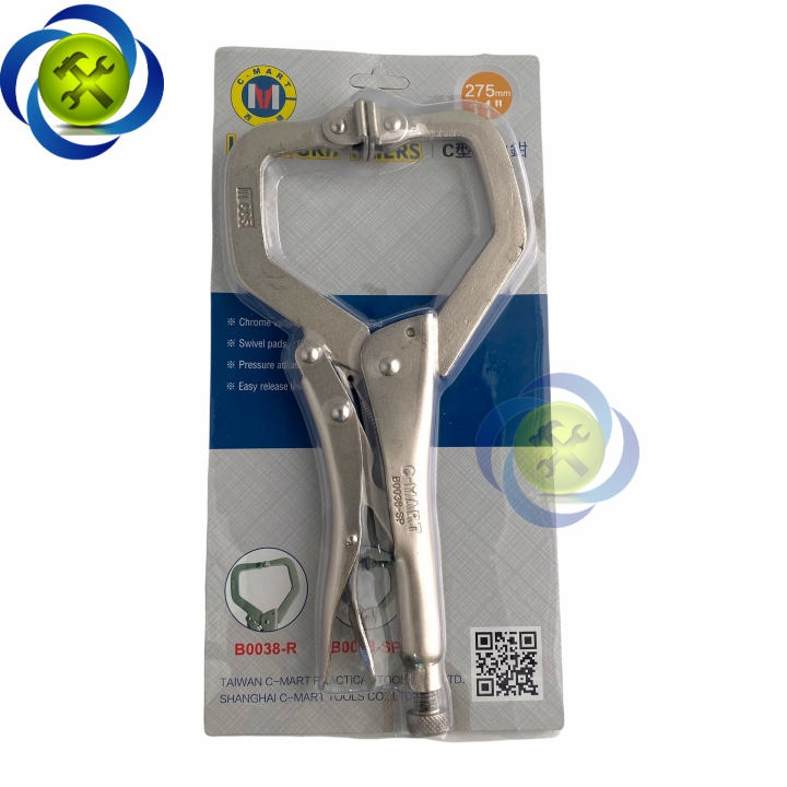 Kìm bấm chữ c c-mart b0038-sp chiều dài 275mm có đế kẹp