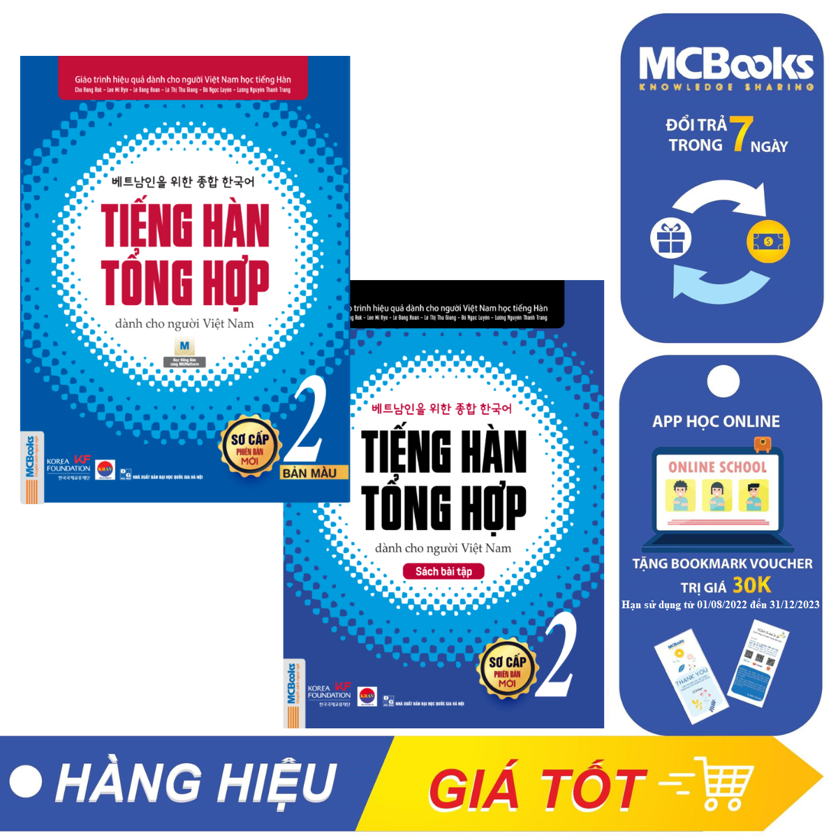 Sách - Combo Tiếng Hàn Tổng Hợp Dành Cho Người Việt Nam Sơ Cấp 2 - sách bài học và bài tập ( bản màu ) - McBooks
