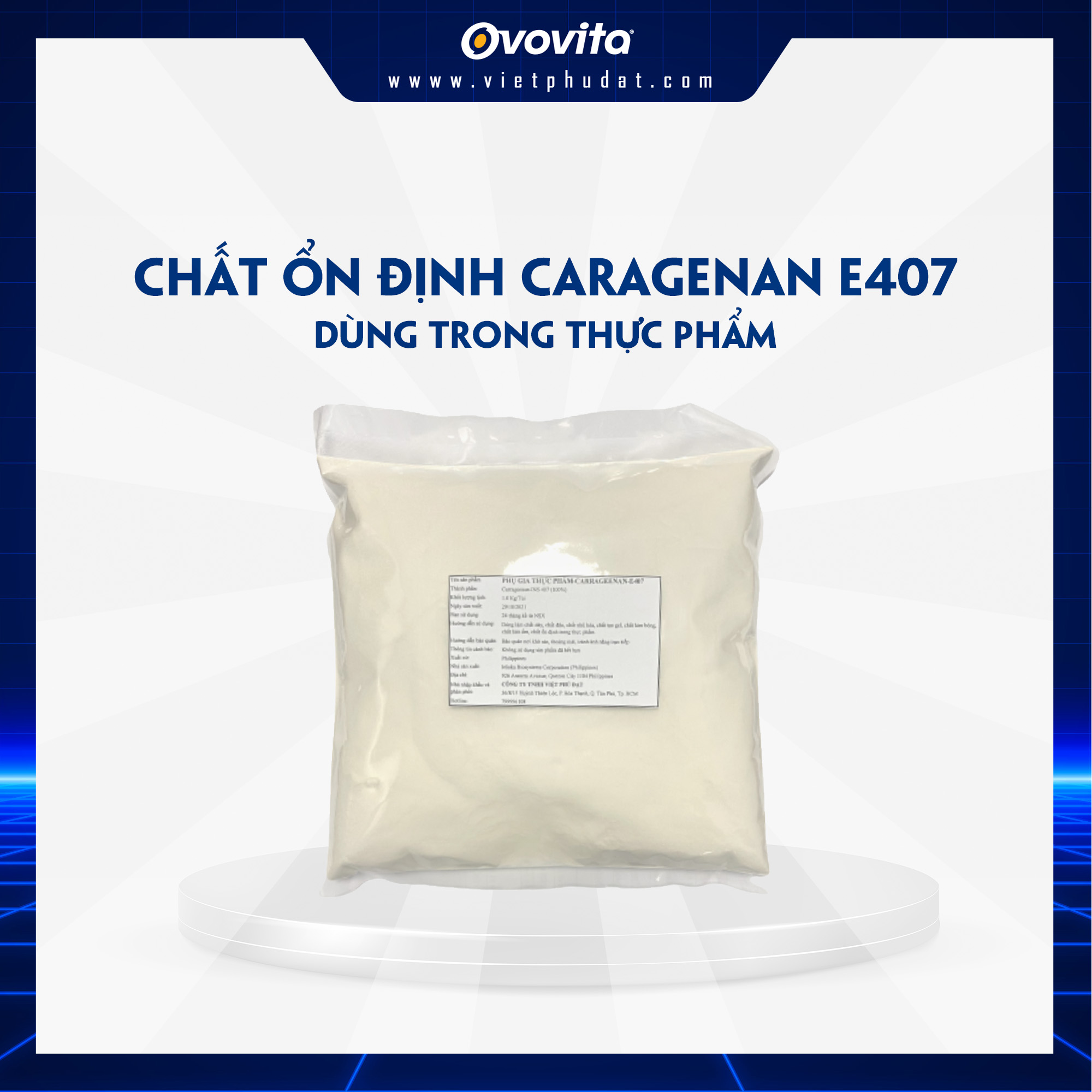 Chất ổn định Caragenan E407 Dùng trong thực phẩm - Phụ Gia làm bánh
