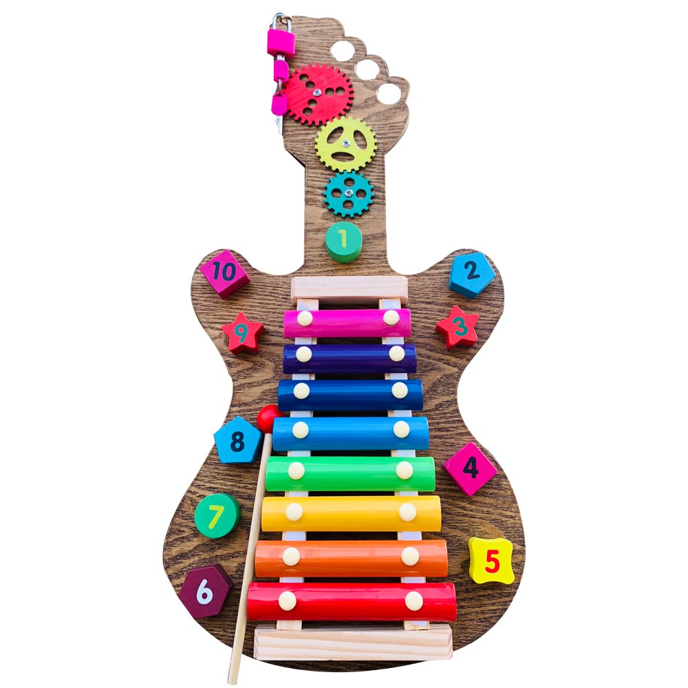 Đồ Chơi Gỗ Cho Bé Từ 1 Tuổi Bảng Bận Rộn Busy Board Đàn Guita Benrikids Loại Mới, Đồ Chơi Trẻ Em