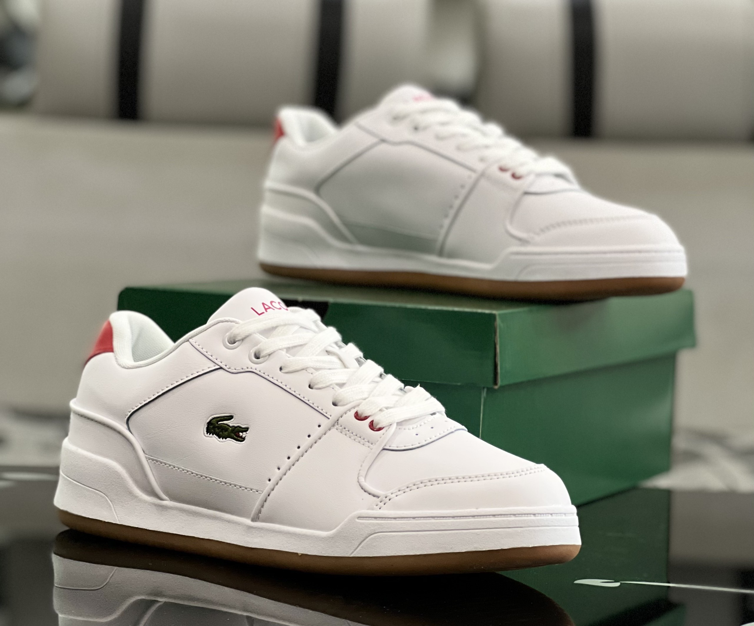 Lacoste fashion Men s cowhide shoes genuine leather formal business white
