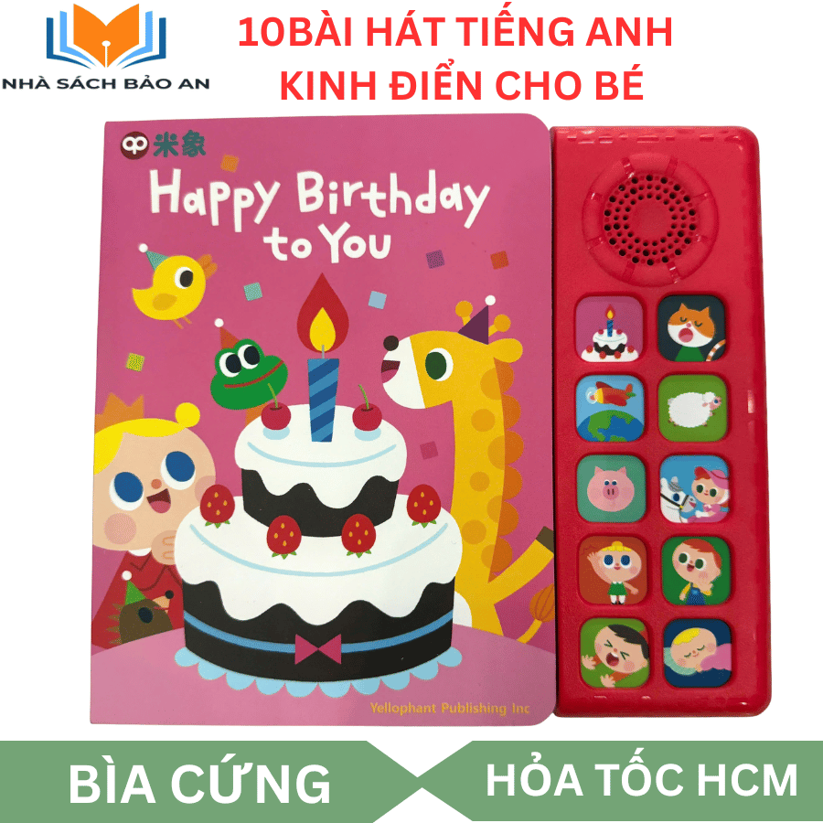 Sách nhạc tiếng anh super simple songs - Happy Birthday To You gồm 10 bài hát tiếng anh kinh điển giúp bé học tiếng anh