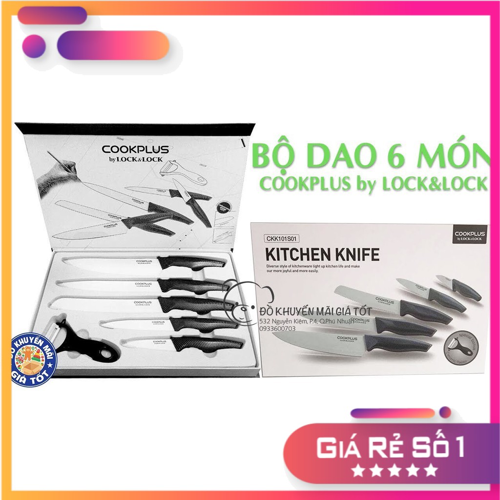 [ Sale xả hàng ] Bộ dao 6 món Lock&Lock CKK101S01 cao cấp Smartbuy [ Shop Hoàng Châu]