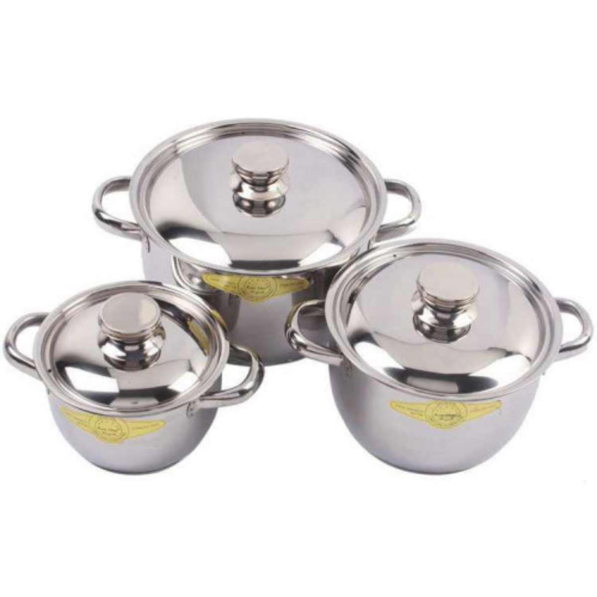 Bộ 3 nồi inox 3 đáy nắp inox five star - fs06cg