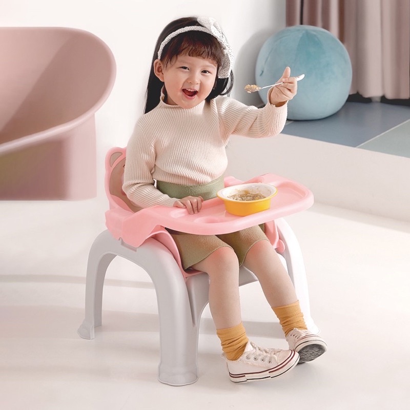 Ghế ăn dặm kiêm ghế gội đầu đa năng 3 in 1 hình gấu tiện dụng Hokori dùng cho bé gội đầu