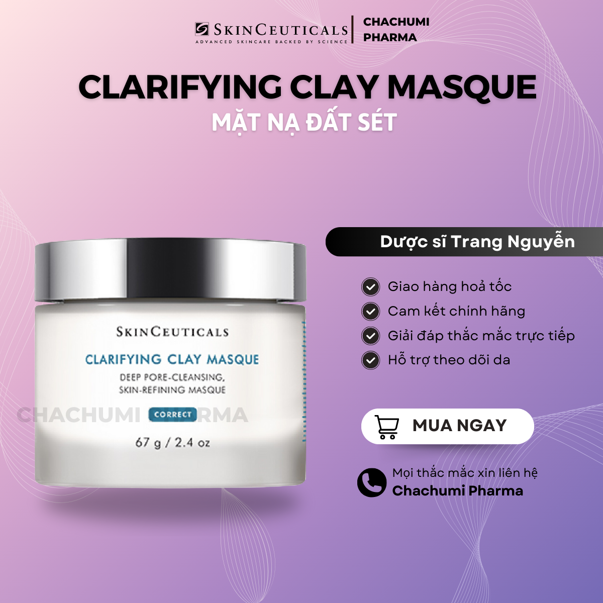Mặt Nạ Giảm Dầu Skinceu Clarifying Clay Masque 60ml