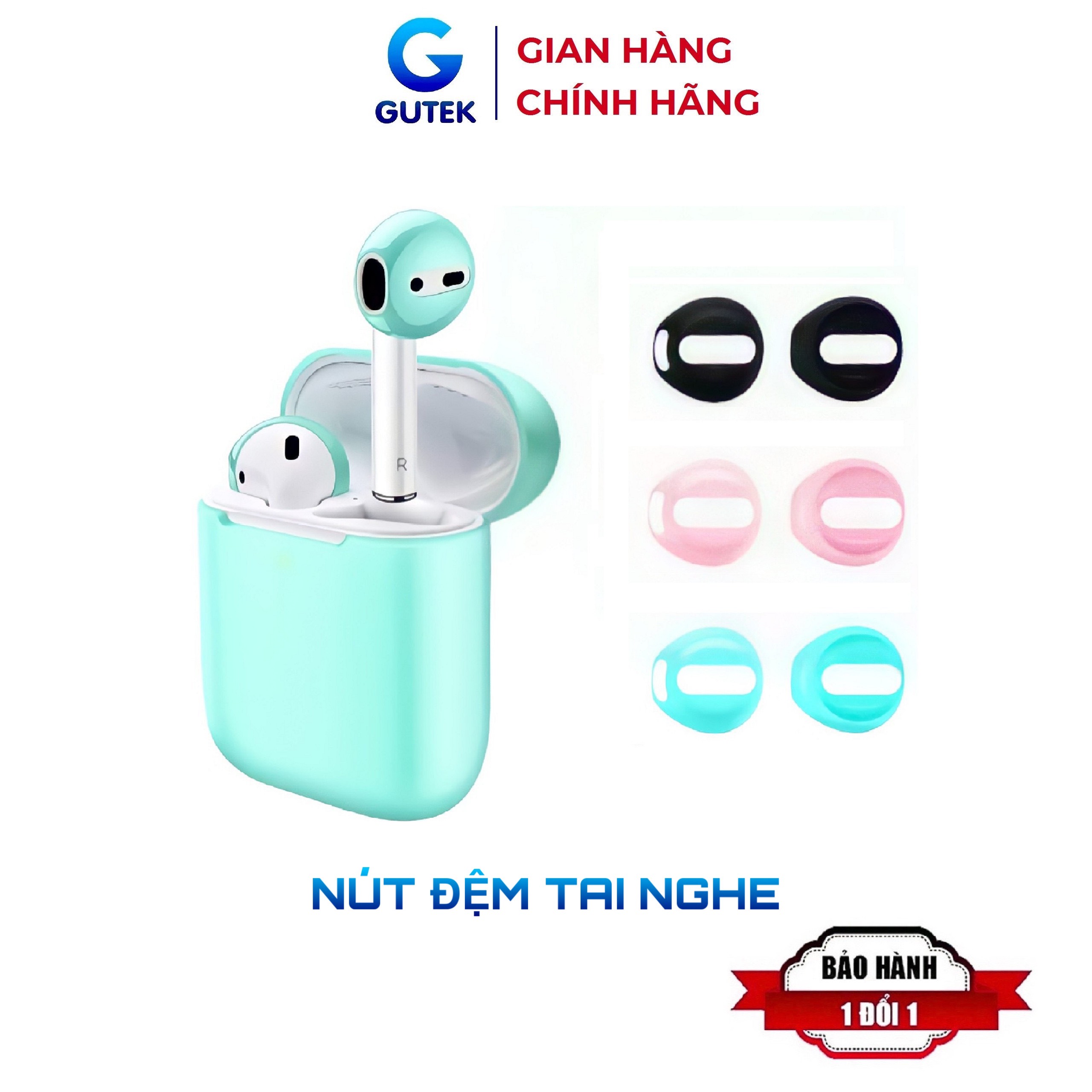 2 nút đệm đeo tai nghe bluetooth airpod bằng silicon chống rơi chống bẩn nhiều màu