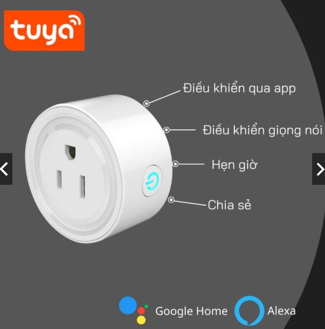 Ổ cắm điện bật tắt qua điện thoại di động thông minh, APP Tuya hoặc Smart life, công nghệ ứng dụng tuyệt vời tiện ích