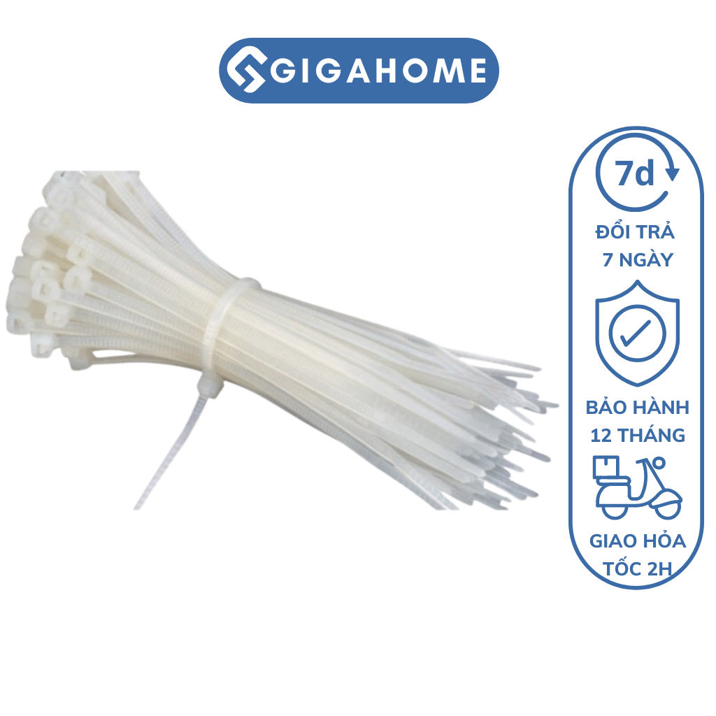 Combo 100 dây cáp rút nhựa gigahome dây thít size 20cm 4532