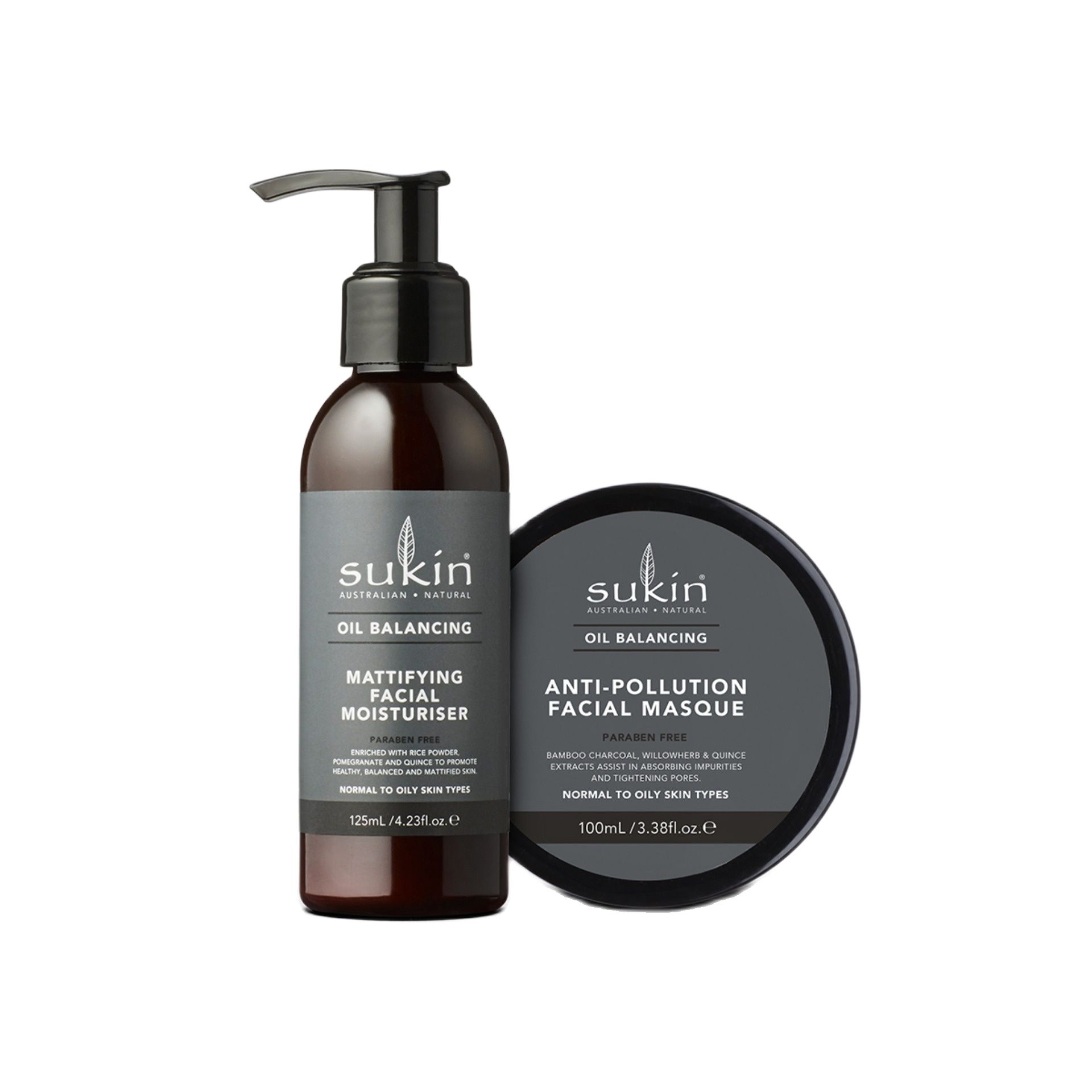 Combo Chăm Sóc Da Dầu Sukin Oil Balancing Kem Dưỡng 125ml + Mặt Nạ Cân Bằng Dầu 100g