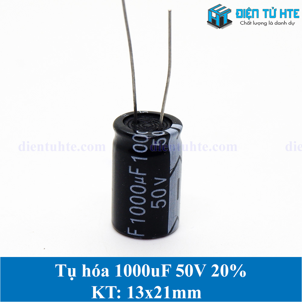 Bộ 4 tụ hóa tần số cao 1000uf 50v 20% kích thước 13x21mm