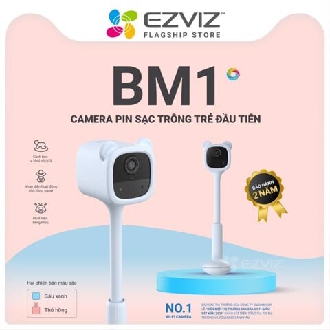 Camera WIFI Trông trẻ Camera dùng PIN EZVIZ BM1 2M đàm thoại 2 chiều