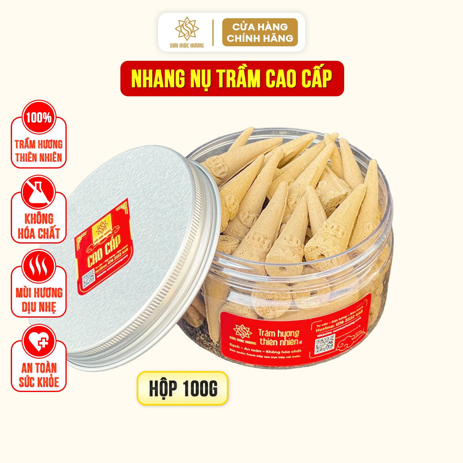 Nhang trầm hương nụ thơm tự nhiên đốt xông nhà phong thủy làm thơm phòng Sơn Mộc Hương