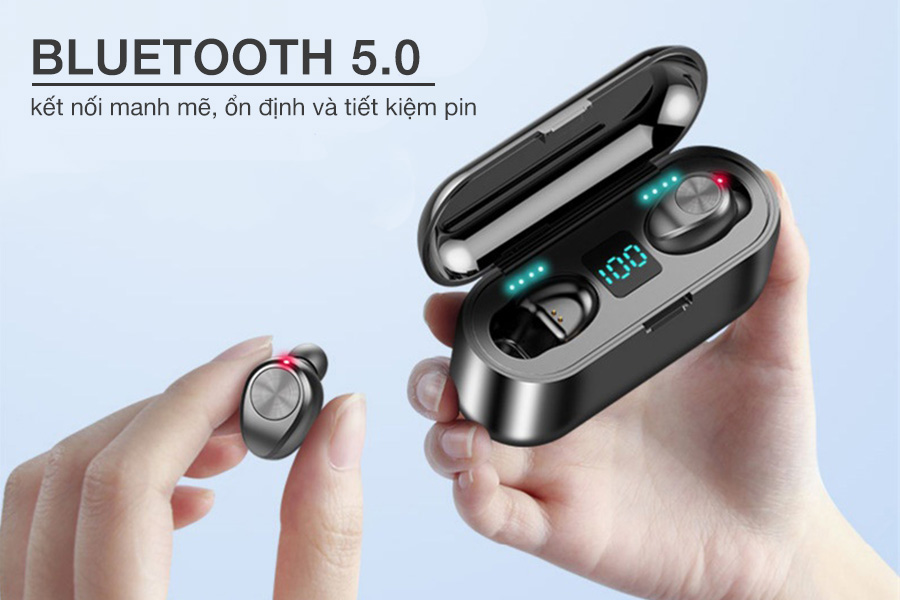 (CHÍNH HÃNG 100%) Tai nghe true wireless AMOI F9 - 2021 Bluetooth 5.0, Pin 280 giờ, làm sạc dự phòng, cảm ứng 1 chạm - PHIÊN BẢN QUỐC TẾ - BH 18TH 1 ĐỔI 1