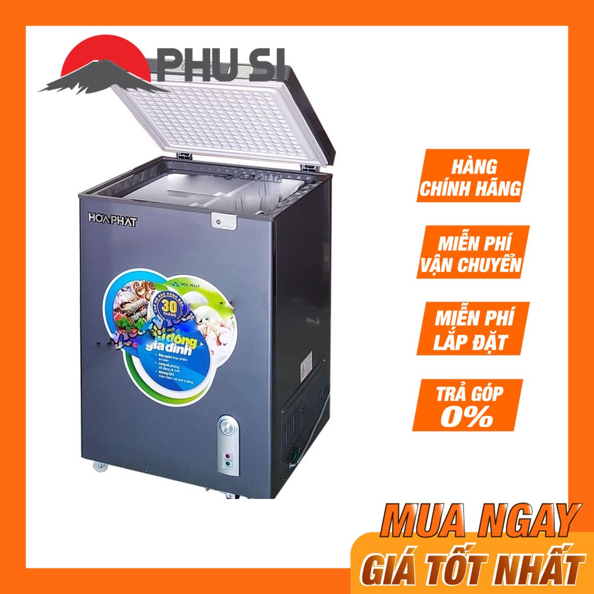 ✅tủ đông mini hòa phát 107 lít hcf-106s1đsh đồng