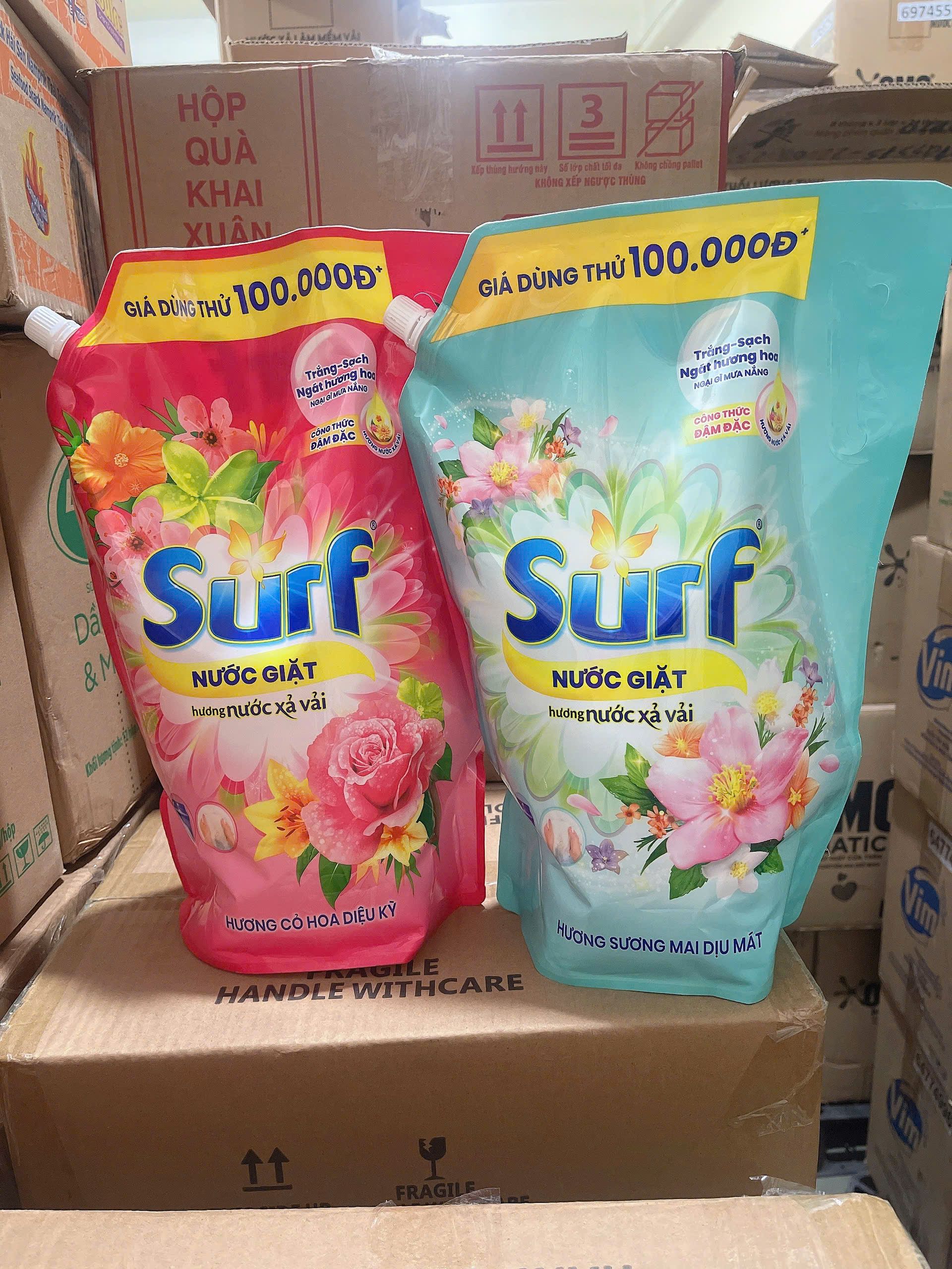 Nước Giặt Cao Cấp Surf 3IN1 Hương Nhiệt Đới 3,5kg/ Hương Nước Hoa 3,1kg
