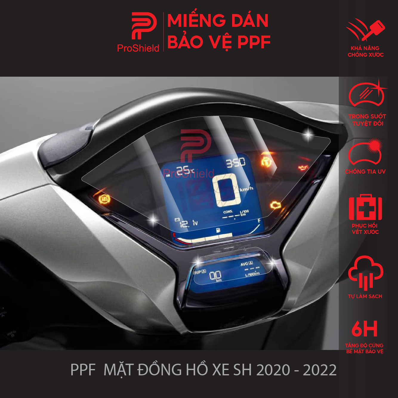 Miếng dán ppf bảo vệ mặt đồng hồ xe sh 150i|350i 2020 - 2024