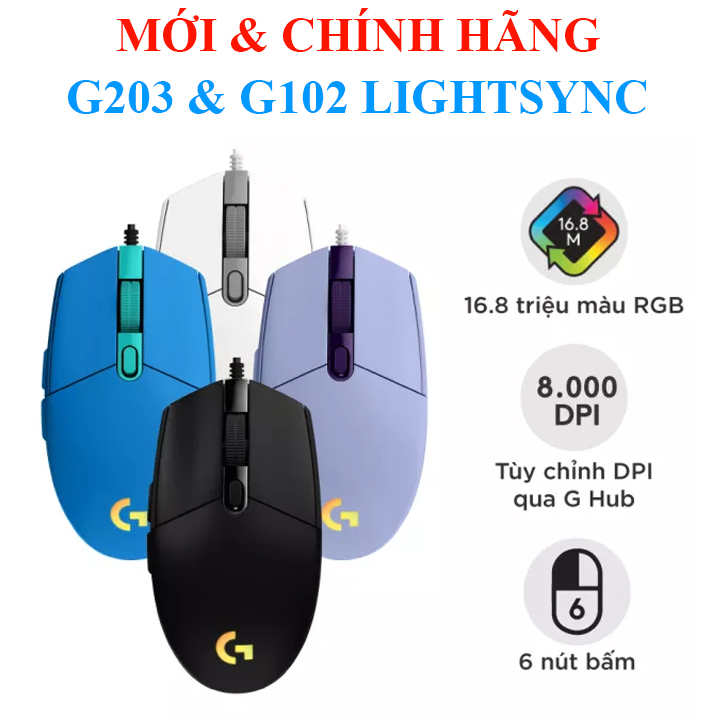 Chuột game Logitech G203 2022 , G102 gen 2 Lightsync, G300S